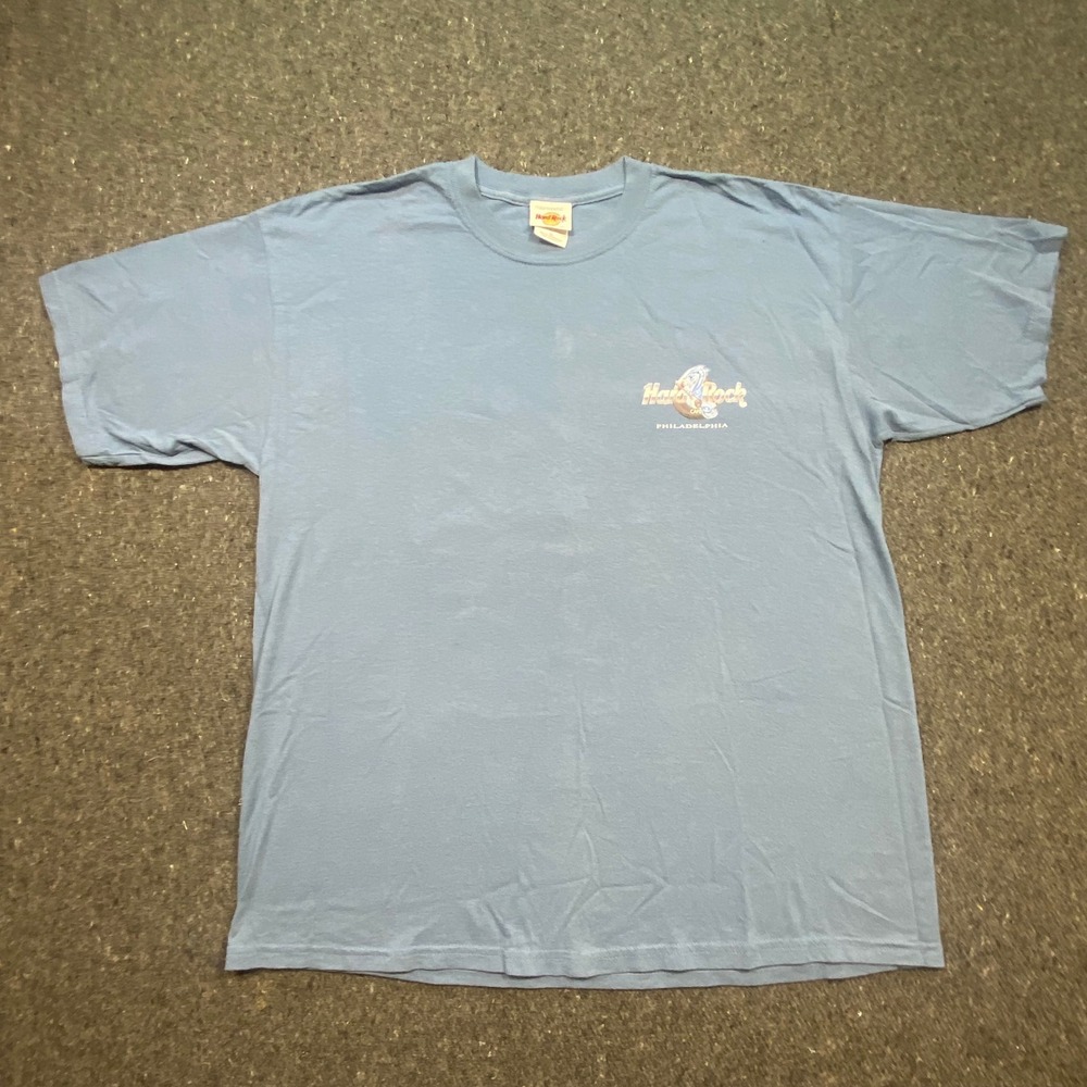 Hard Rock‎ Cafe Philadelphia T Shirt XL Mens Blue Dragon Guitar Souvenir Graphic